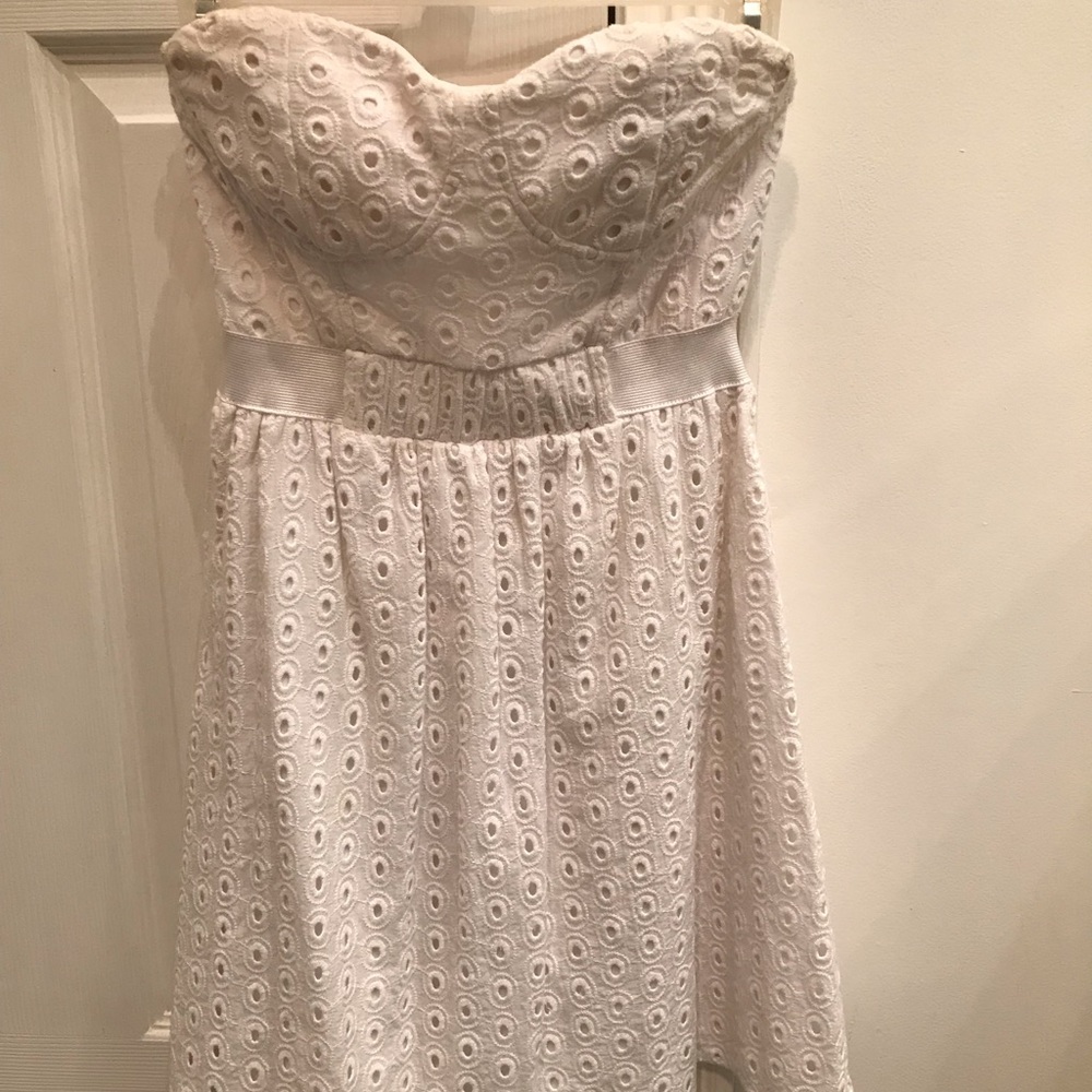 White Strapless Dress from Wet Seal